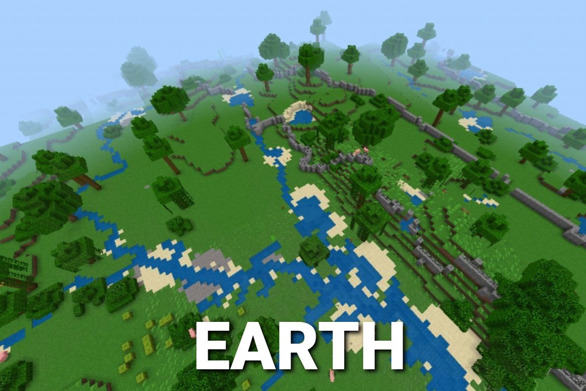 Download Earth Map for Minecraft PE: see the whole world